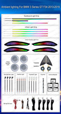 Ambient Lighting Kit for BMW 3 Series GT 2013-2019 LED Accessories 3GT Door Speaker Cover