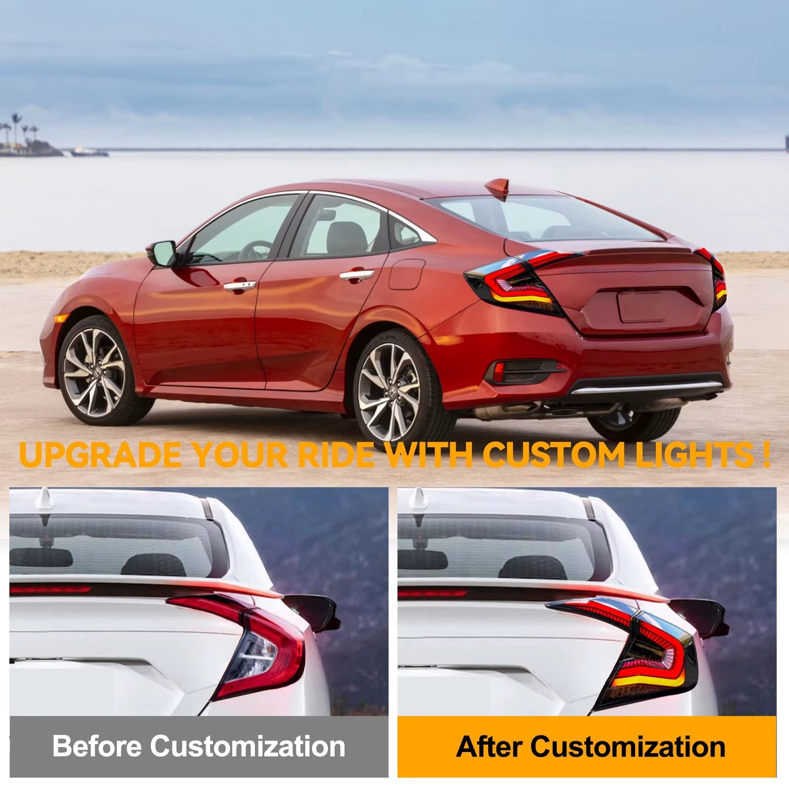 Honda CIVIC 10Th Gen 2016 - 2021Modified Led Tail Lamp Assembly