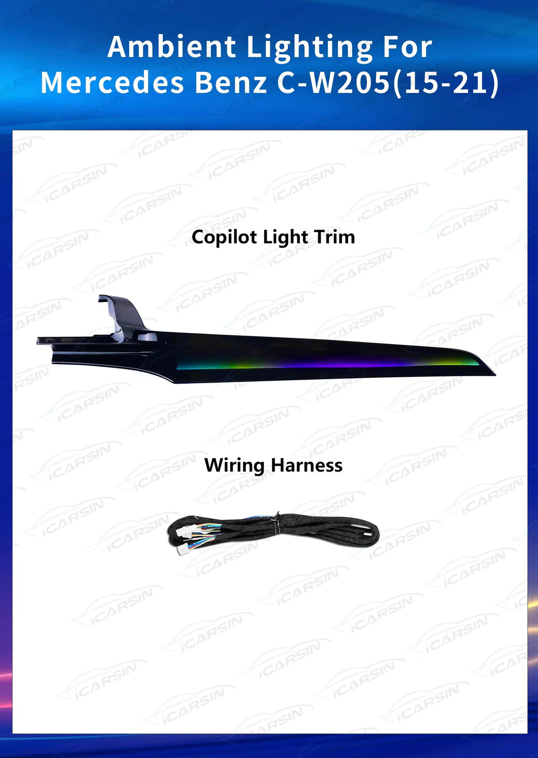 Ambient Lighting Passenger Trim Copilot for Mercedes Benz W205 C-Class X253 GLC Accessories
