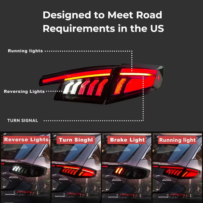 LED Tail Lights Car Assembly for Honda Civic 2022-2025 Hatchback 11Th Gen Rear Trunk Lamps Type-R FL1 FL2 FL4 FL5