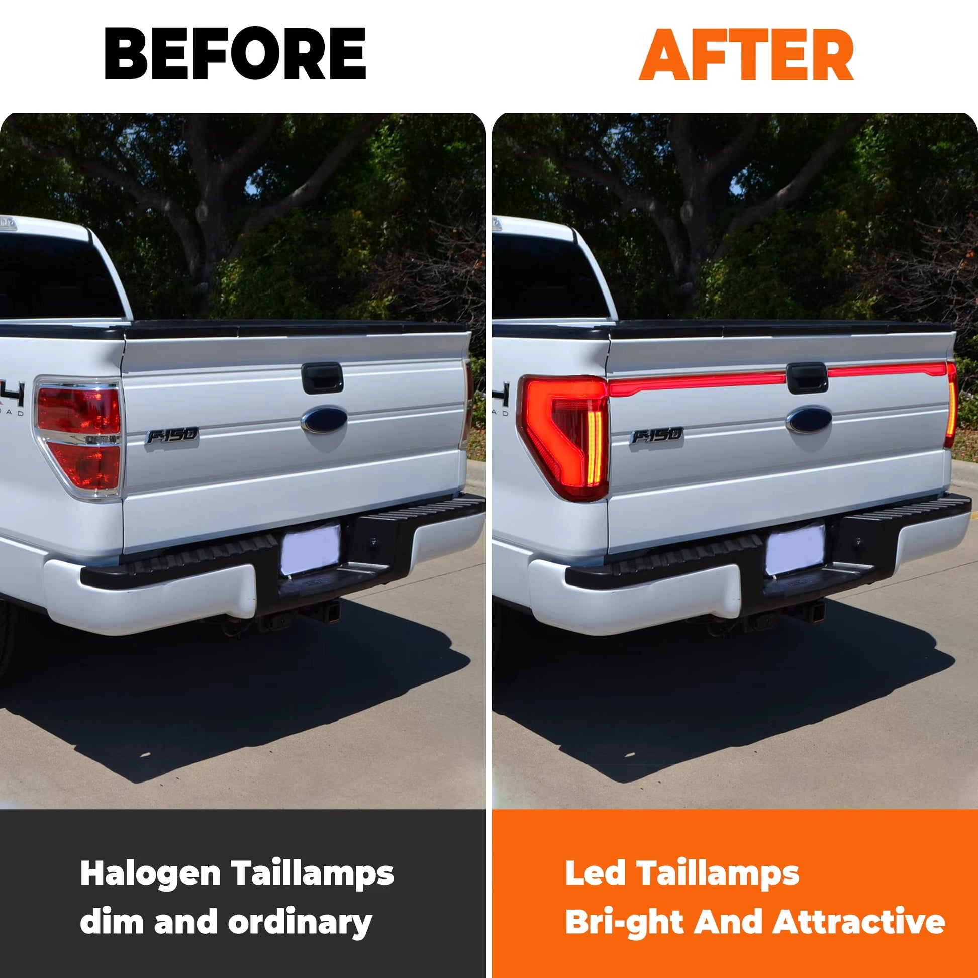 Ford F150 F-150 2009-2014 Modified Led Tail Lights Car Middle Trunk Lamp Rear Spoiler Light Lamp Taillights
