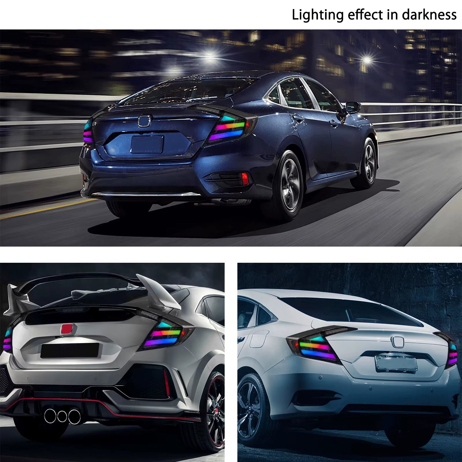 Honda Civic 10Th Gen X Hatchback FC FK 2016-2020 LED Tail Lamp with Sequential Turn Signal New Auto Parts 12V