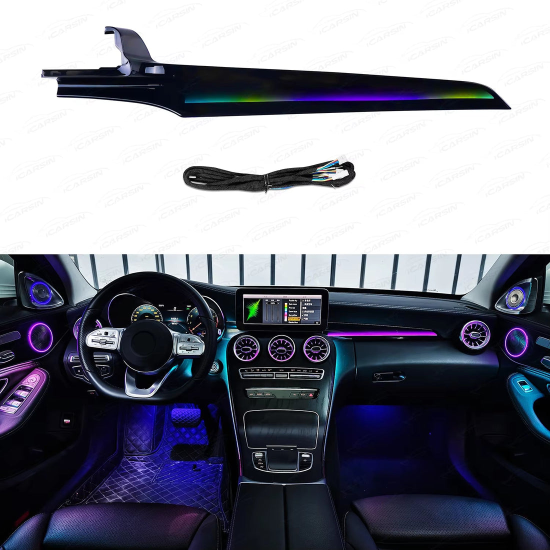Ambient Lighting Passenger Trim Copilot for Mercedes Benz W205 C-Class X253 GLC Accessories