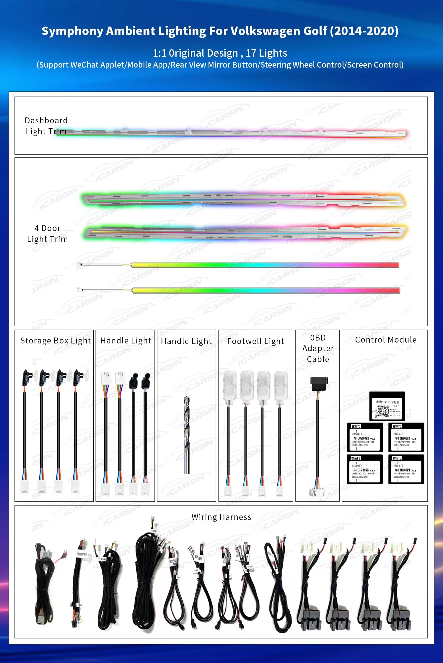 Lighting for Volkswagen VW Golf 2014-2020 7Th Gen Strip Accessories