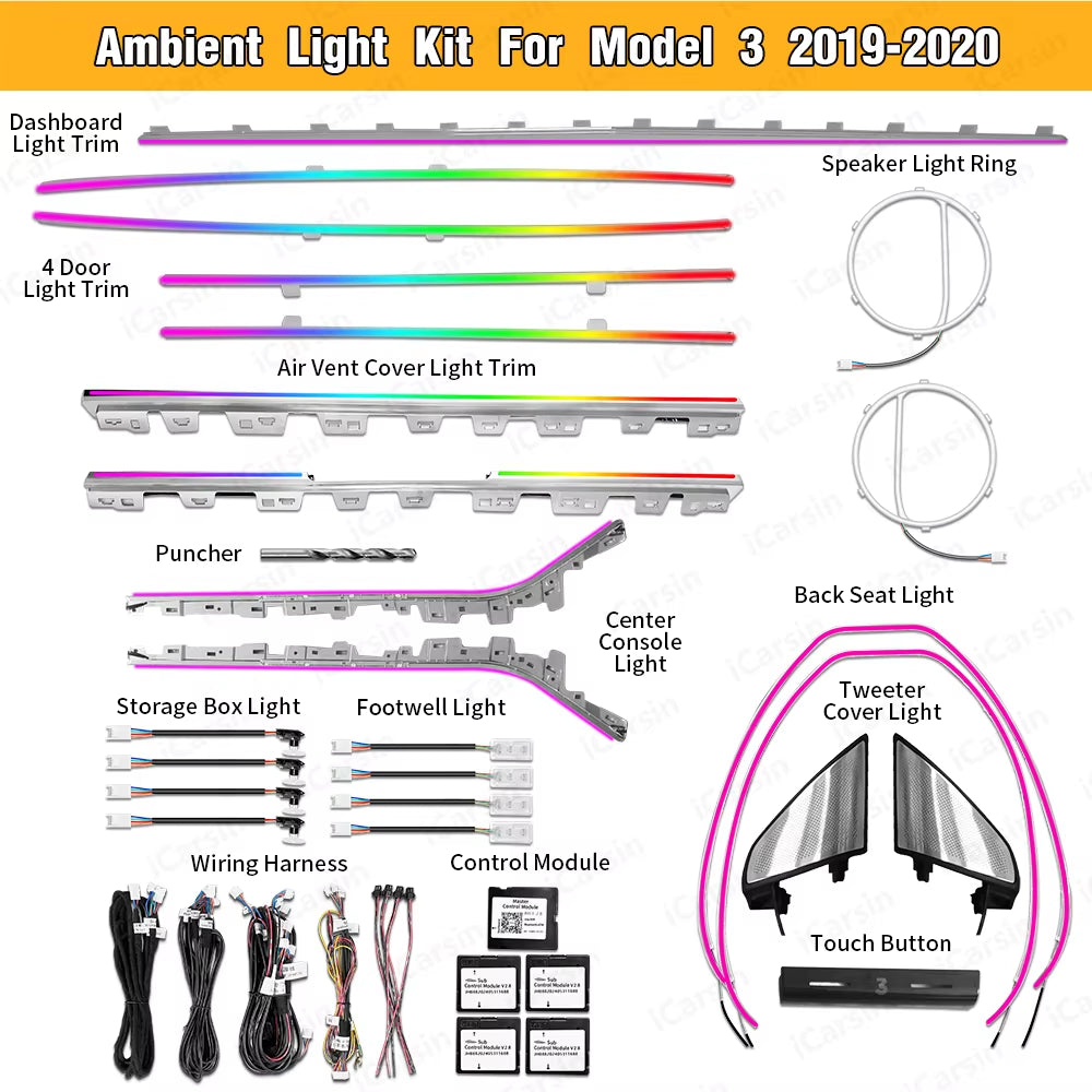 Light for Tesla Model 3 2019-2020 LED Upgrade Kit Accessories