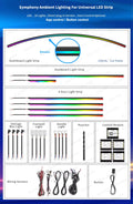 Dashboard Surrounding Ambient Light under Windscreen 150Cm Length Fit All Car Model Interior Light Accessories