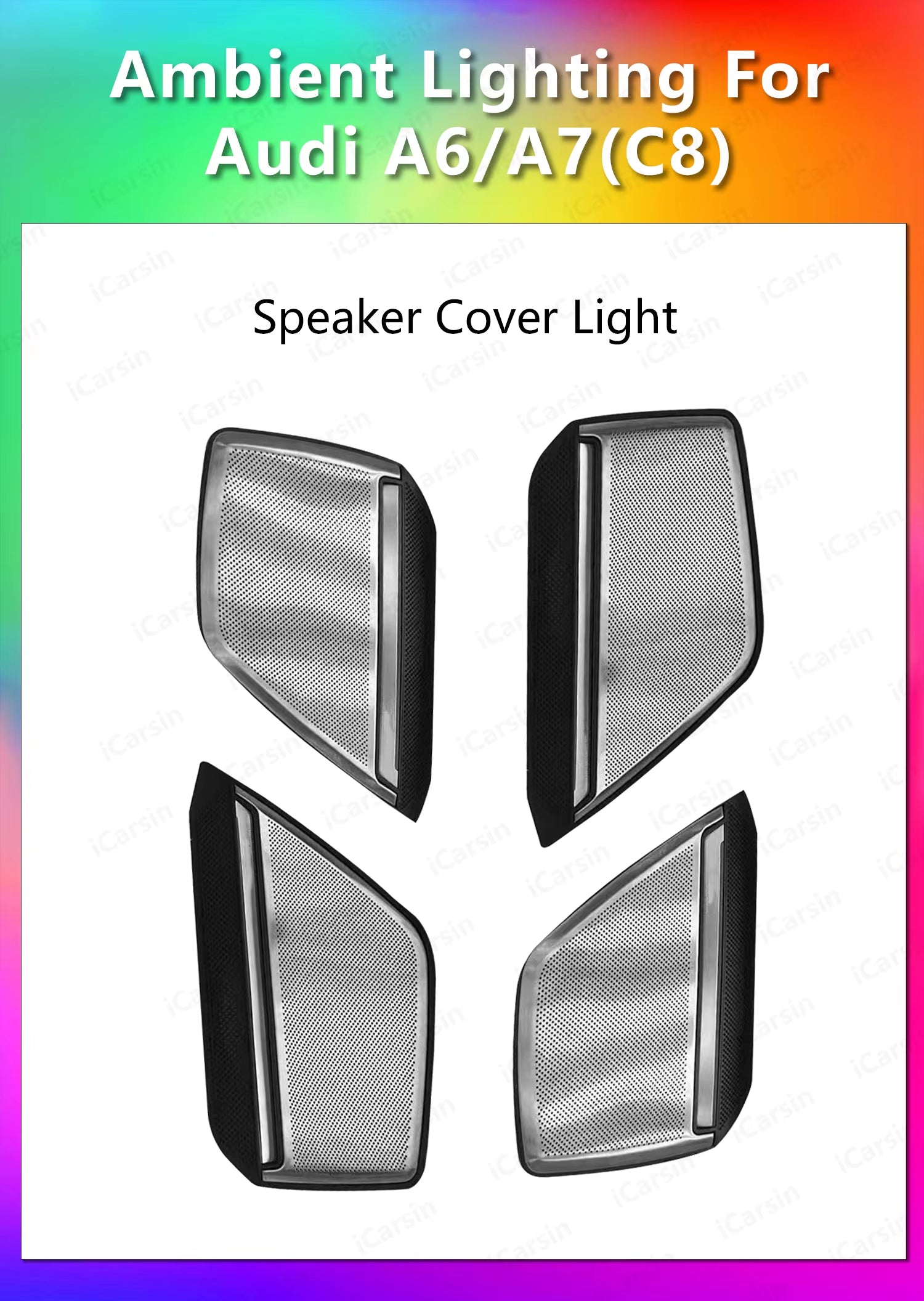 Light Door Speaker Cover Decoration for Audi A6 A7 C8 2019+ Trim Accessories