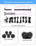 Icarsin Upgrade 64 Colors Ambient Light Air Vent for Mercedes-Benz A-Class W177 Interior Lighting System 2019 to 2023