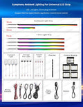 Universal 22 in 1 Symphony LED Car Interior Ambient Light 256 Color