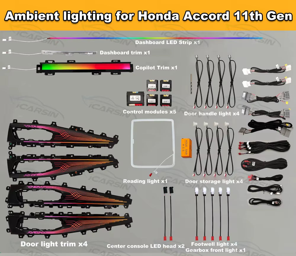 Ambient Lighting Kit for Honda Accord 11Th Gen 2023+ Interior