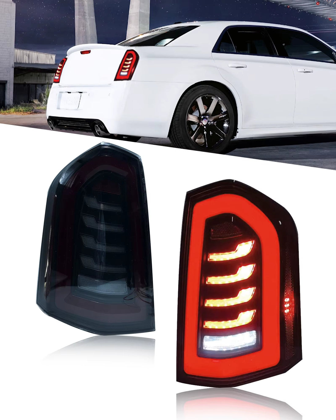 Chrysler 300C Full LED Tail Lights Rear Lamps with Clear Lens 2011 2012 2013 2014