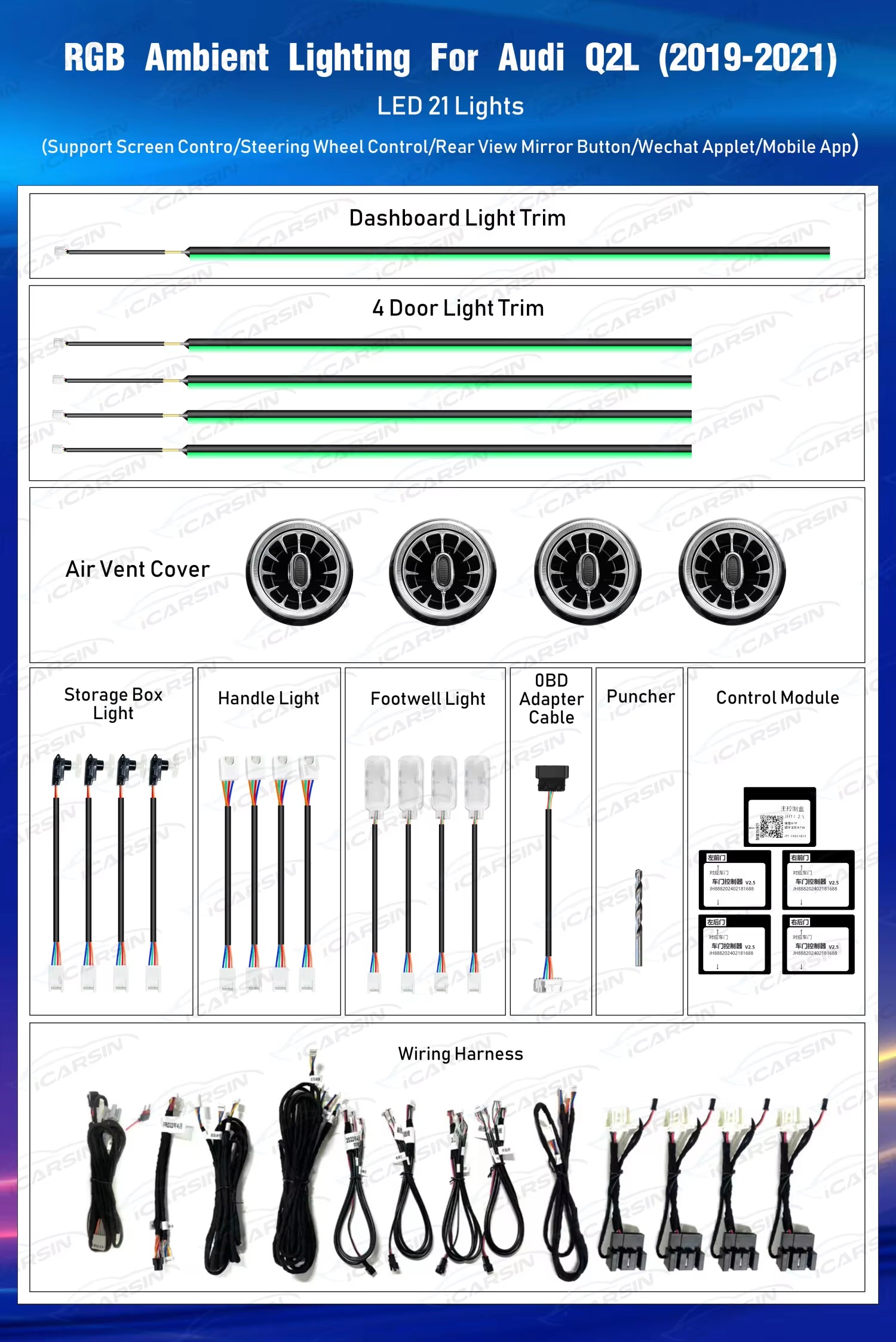 Light Decoration for Audi Q2 2019-2024