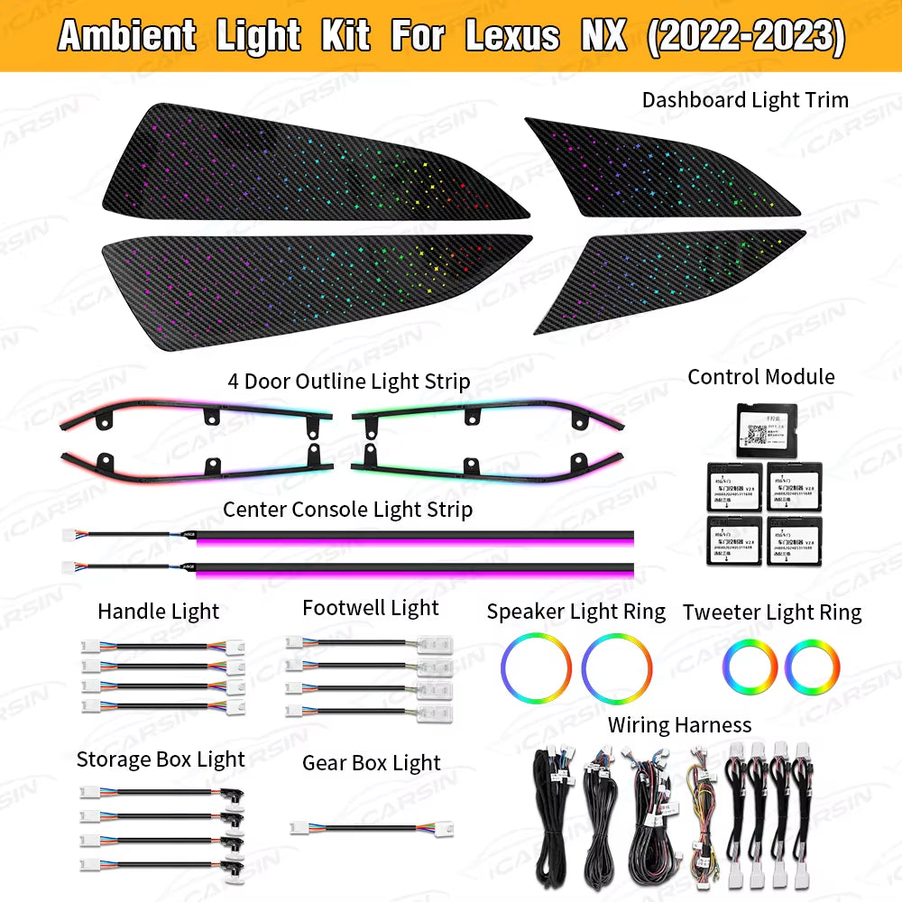 Lighting for LEXUS NX 2022+ Interior LED Trim Accessories