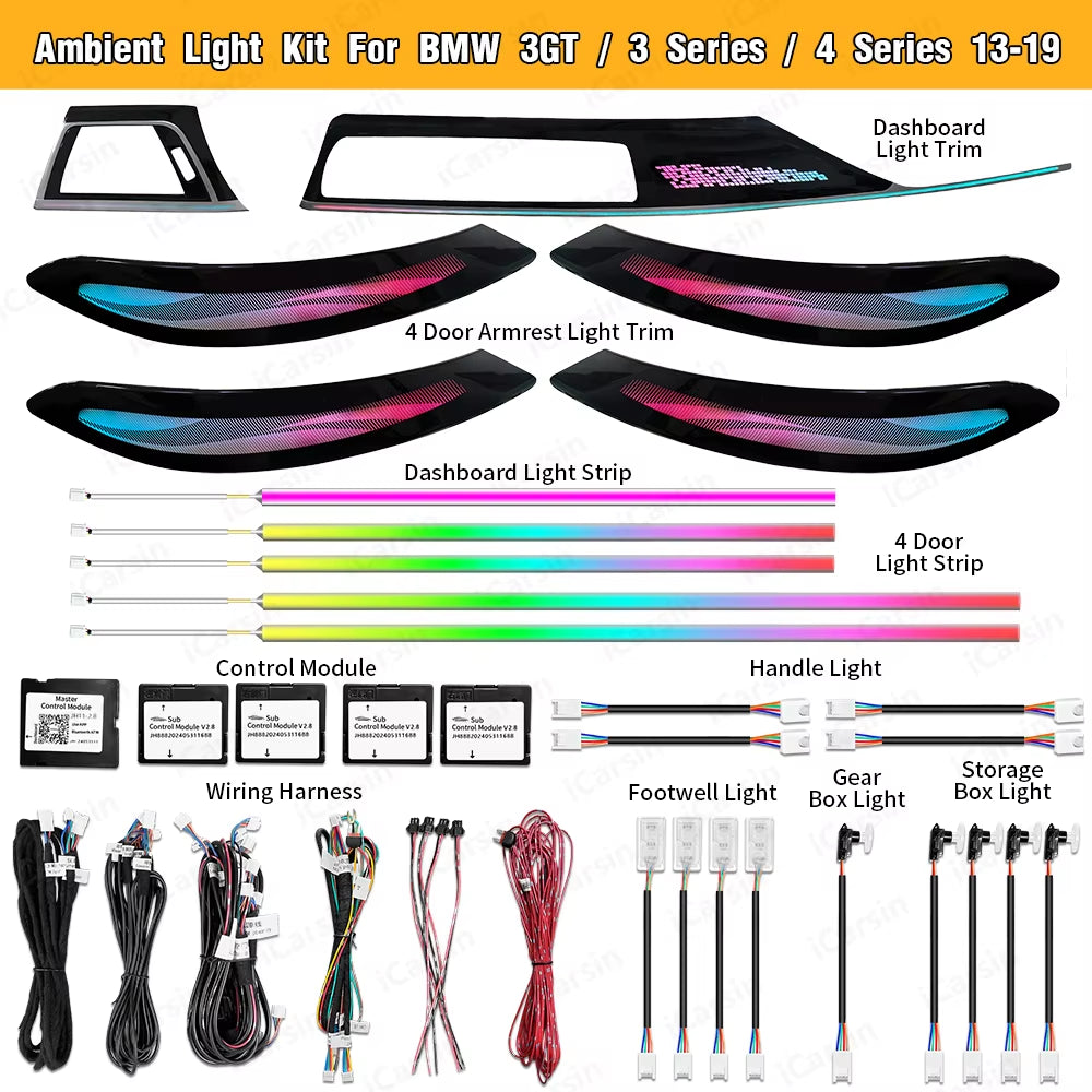 F34 F36 Ambient Light for BMW F30 3 Series 3GT 4 Series Trim Kit