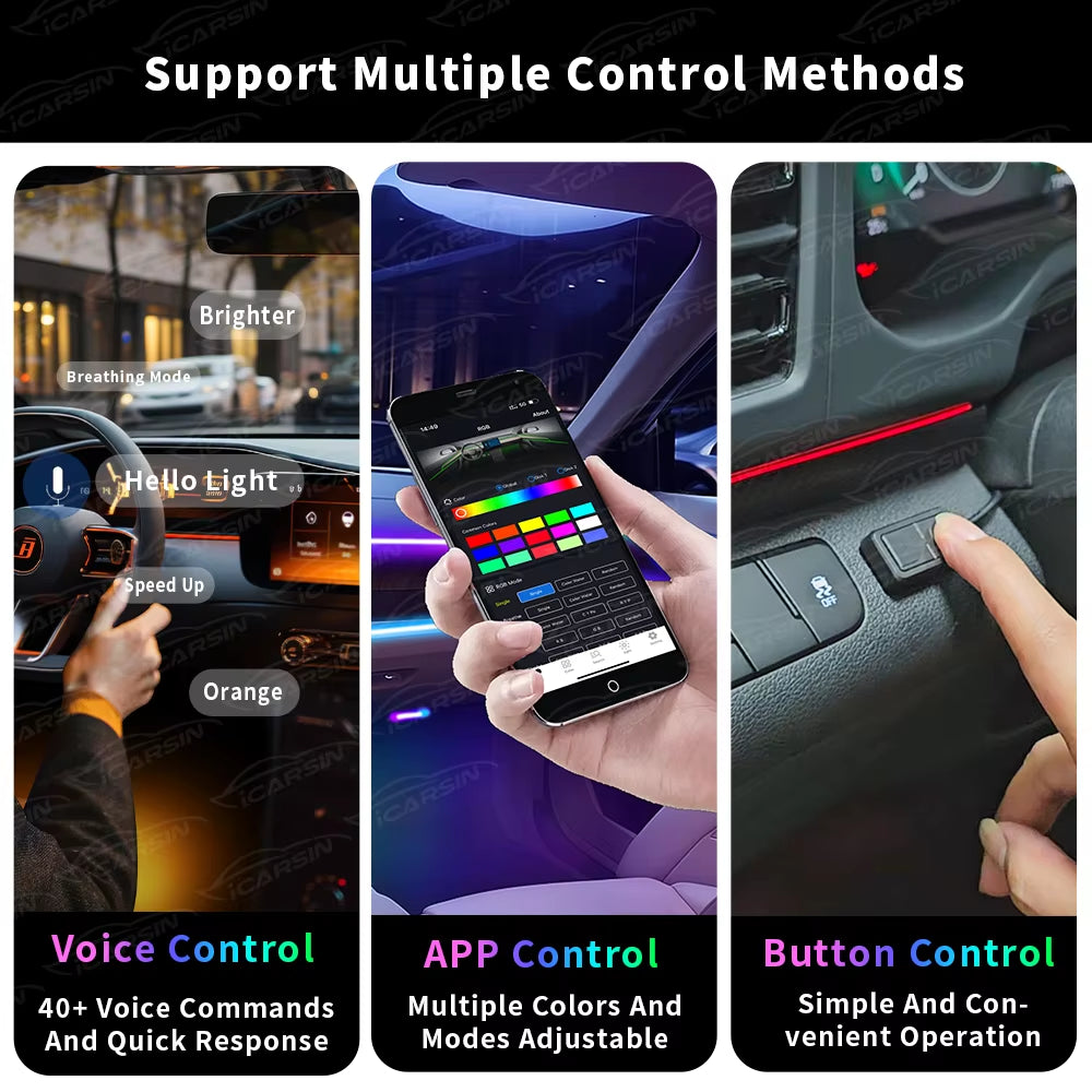 Universal 22 in 1 Symphony LED Car Interior Ambient Light 256 Color