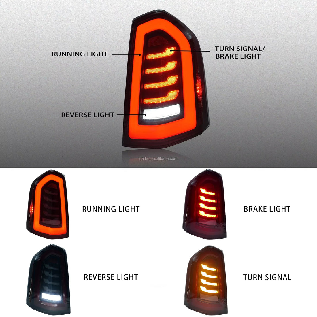 Chrysler 300C Full LED Tail Lights Rear Lamps with Clear Lens 2011 2012 2013 2014