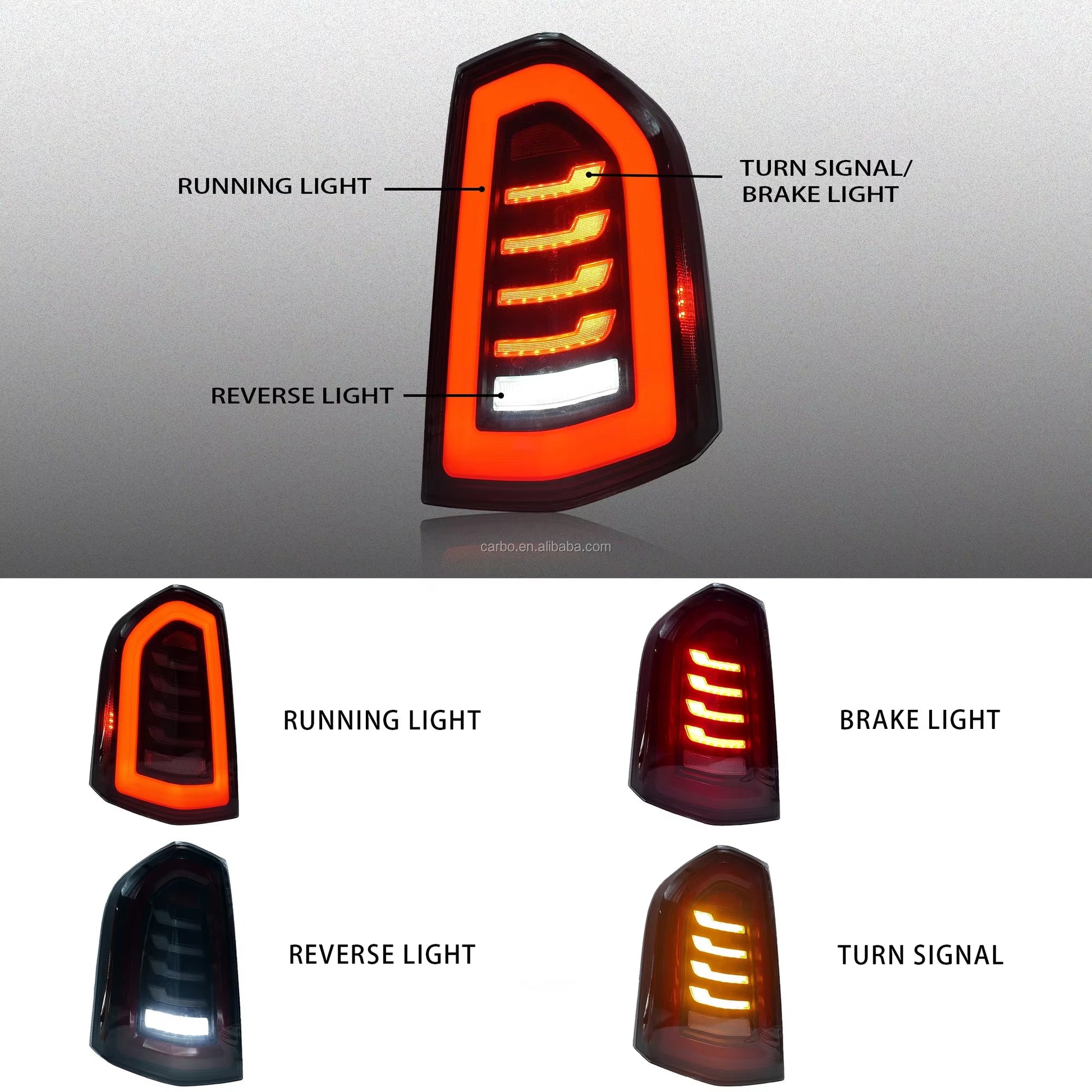 Chrysler 300C Full LED Tail Lights Rear Lamps with Clear Lens 2011 2012 2013 2014