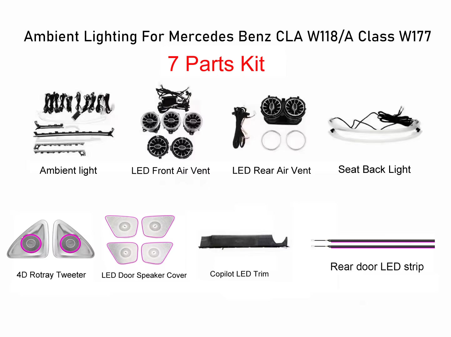 Ambient Light for Mercedes-Benz a Class 2019 -2025