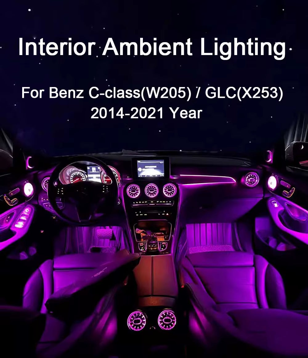 W205 X253 GLC Ambient Lighting Air Vent Light for Mercedes Benz C Class