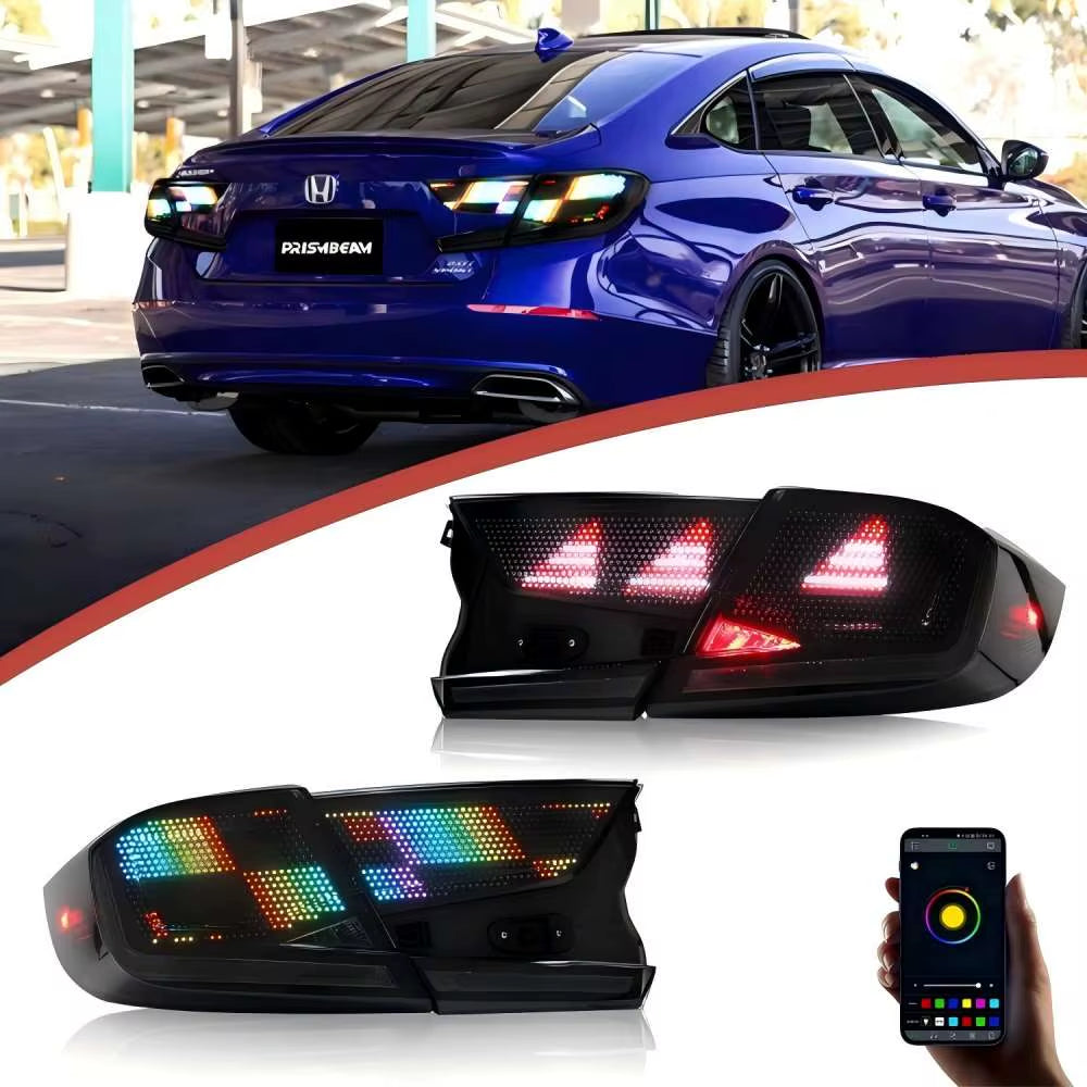 Digital RGB Tail Lights for Honda Accord Gen 10Th 18-22 with Starlight Running APP Tail Lamp