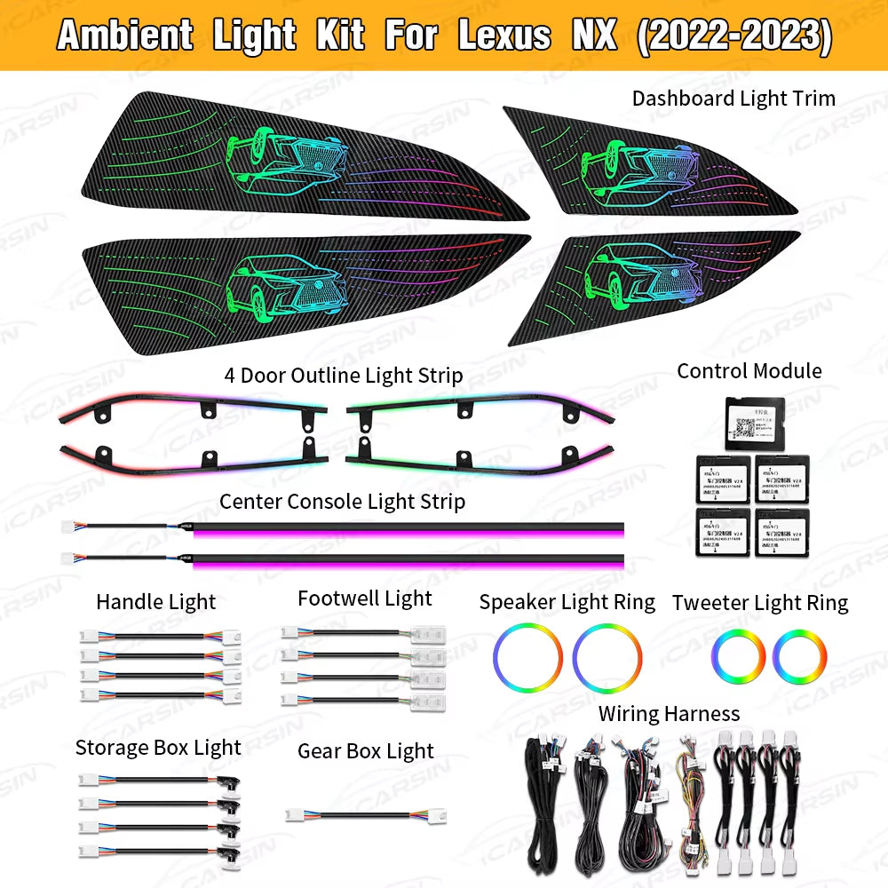 Lighting for LEXUS NX 2022+ Interior LED Trim Accessories