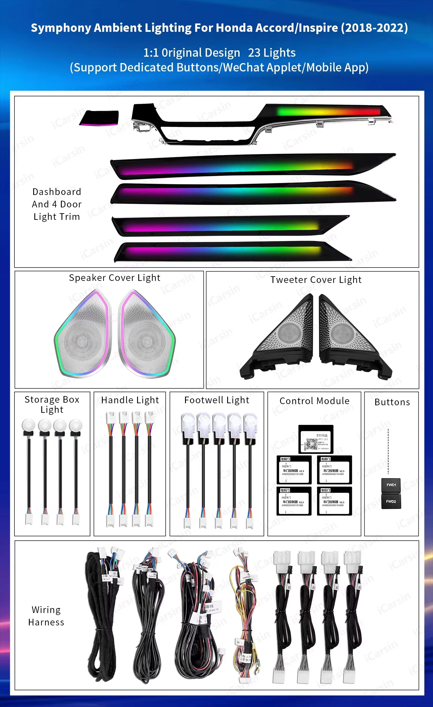 Ambient Light for Honda Accord 10Th Gen 2018 -2022