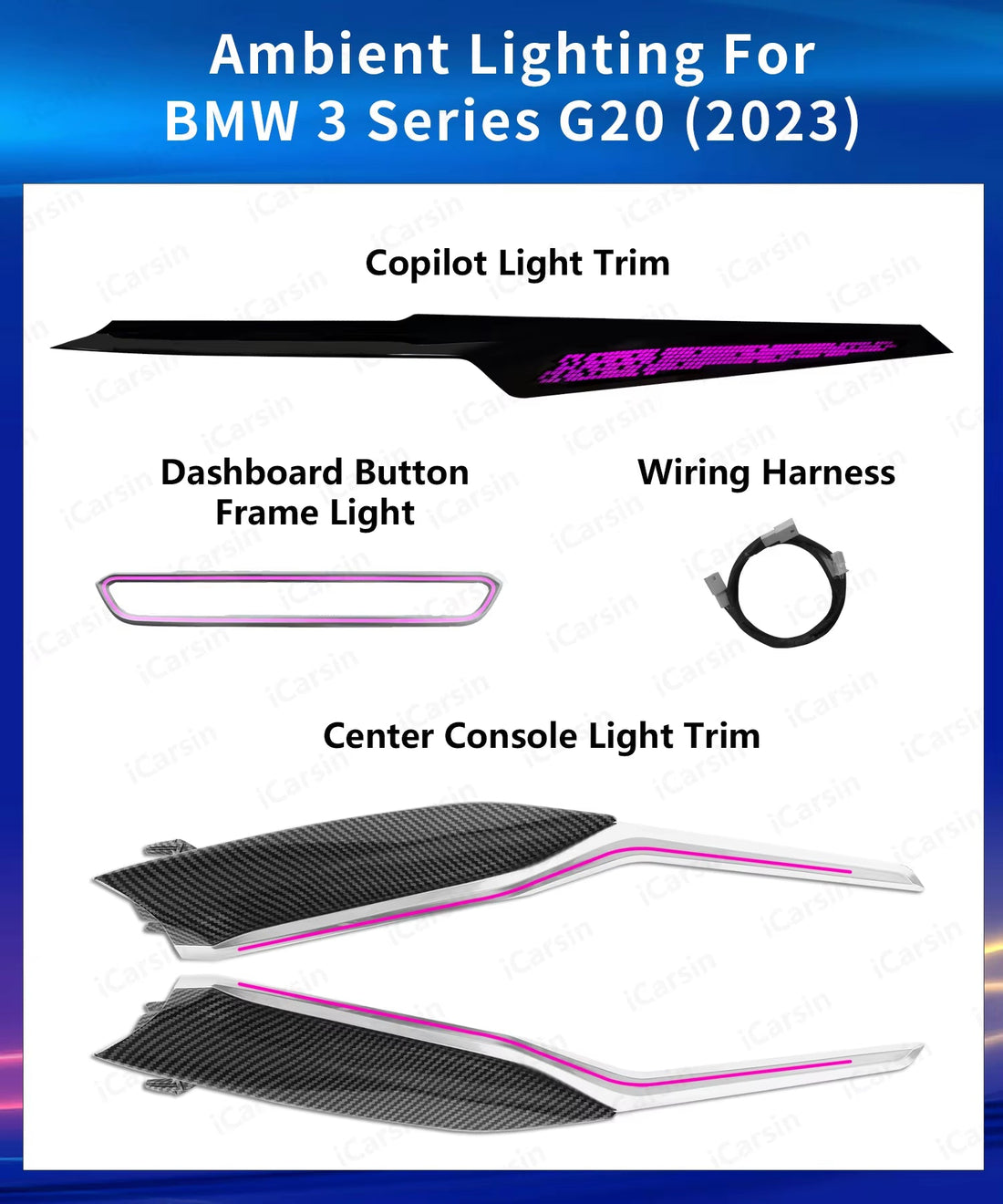 2023 G20 Dashboard Trim Ambient Light for BMW 3 Series 2023+ G20