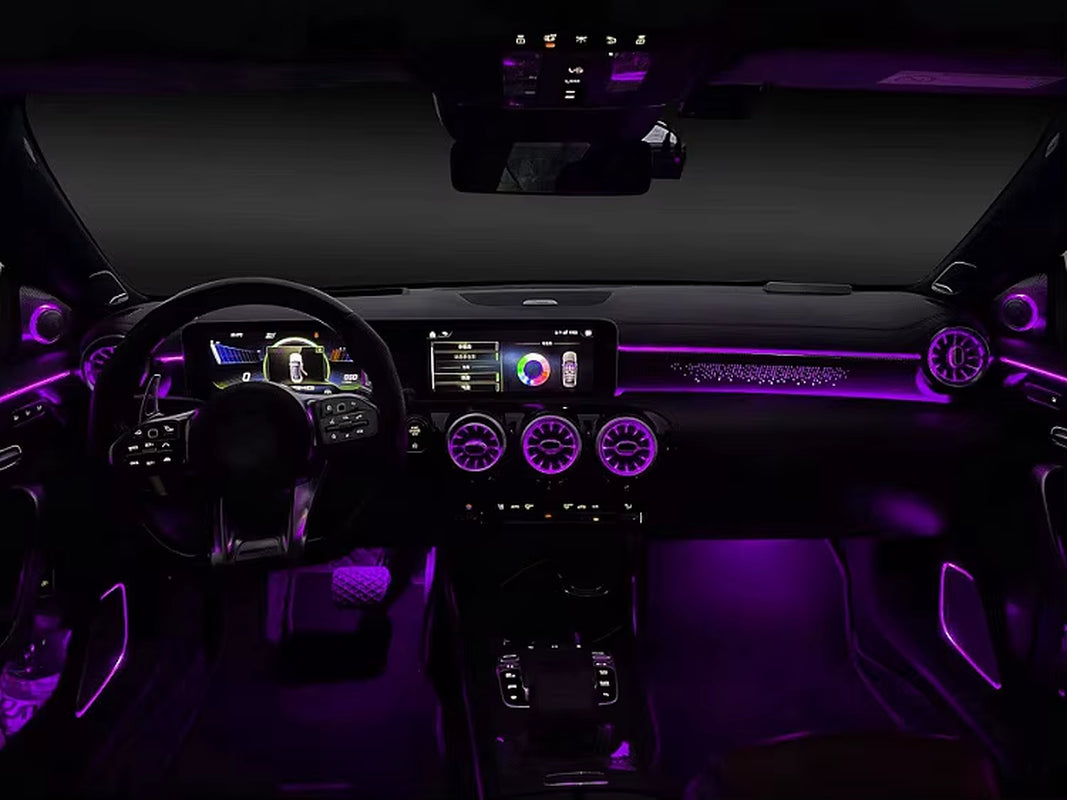 Icarsin Upgrade 64 Colors Ambient Light Air Vent for Mercedes-Benz A-Class W177 Interior Lighting System 2019 to 2023