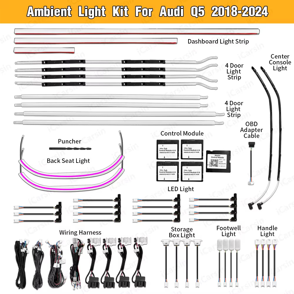 32 Colors RGB MMI Control Light for Audi 2018-2020 Q5