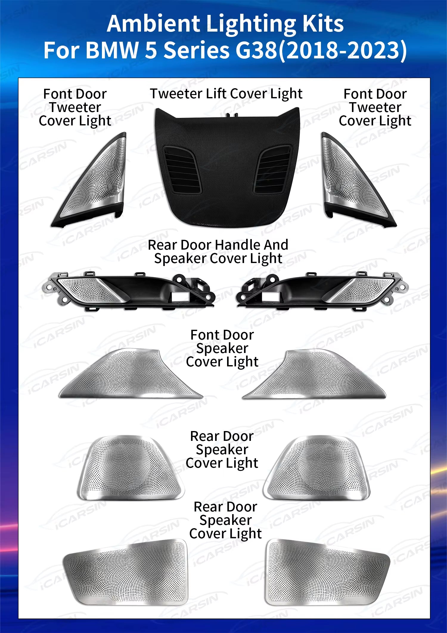 Light for BMW 5 Series G30 G31 G38 Speaker Cover