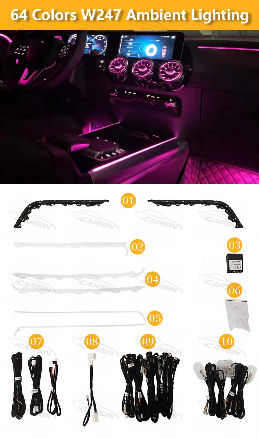 Lighting Upgrade Kit for W247 GLA GLB Class 2020-2023 H247 X247 Air Vent Light
