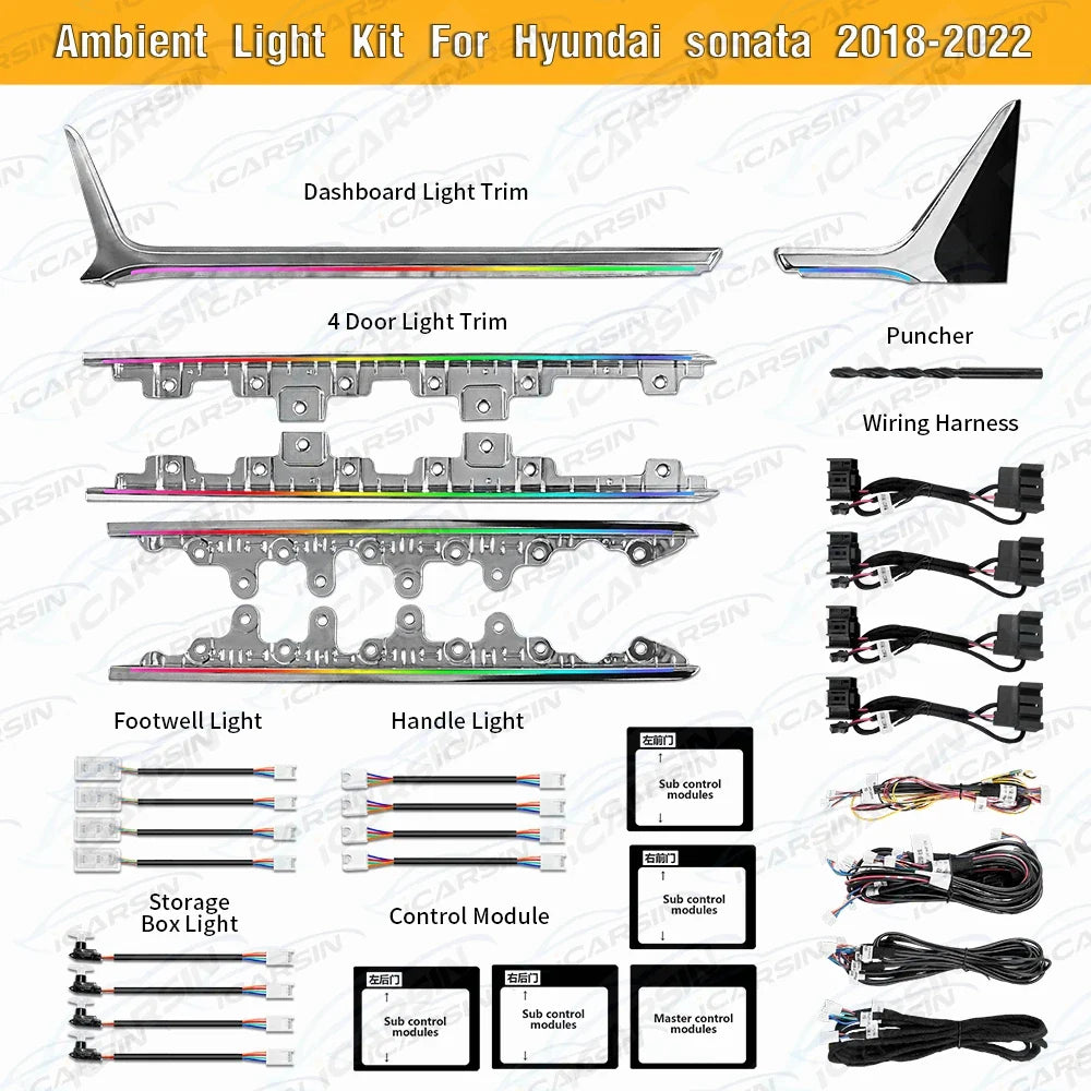 Ambient Lighting Kit for Hyundai Sonata 2018 - 2022