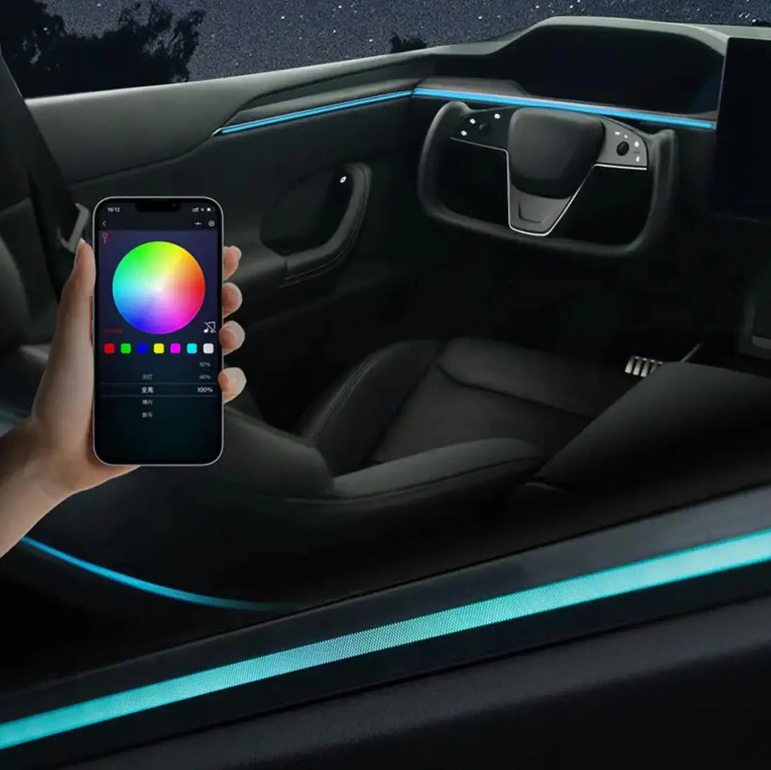 Ambient Light  Laser Carving LED for Tesla Model X 2022