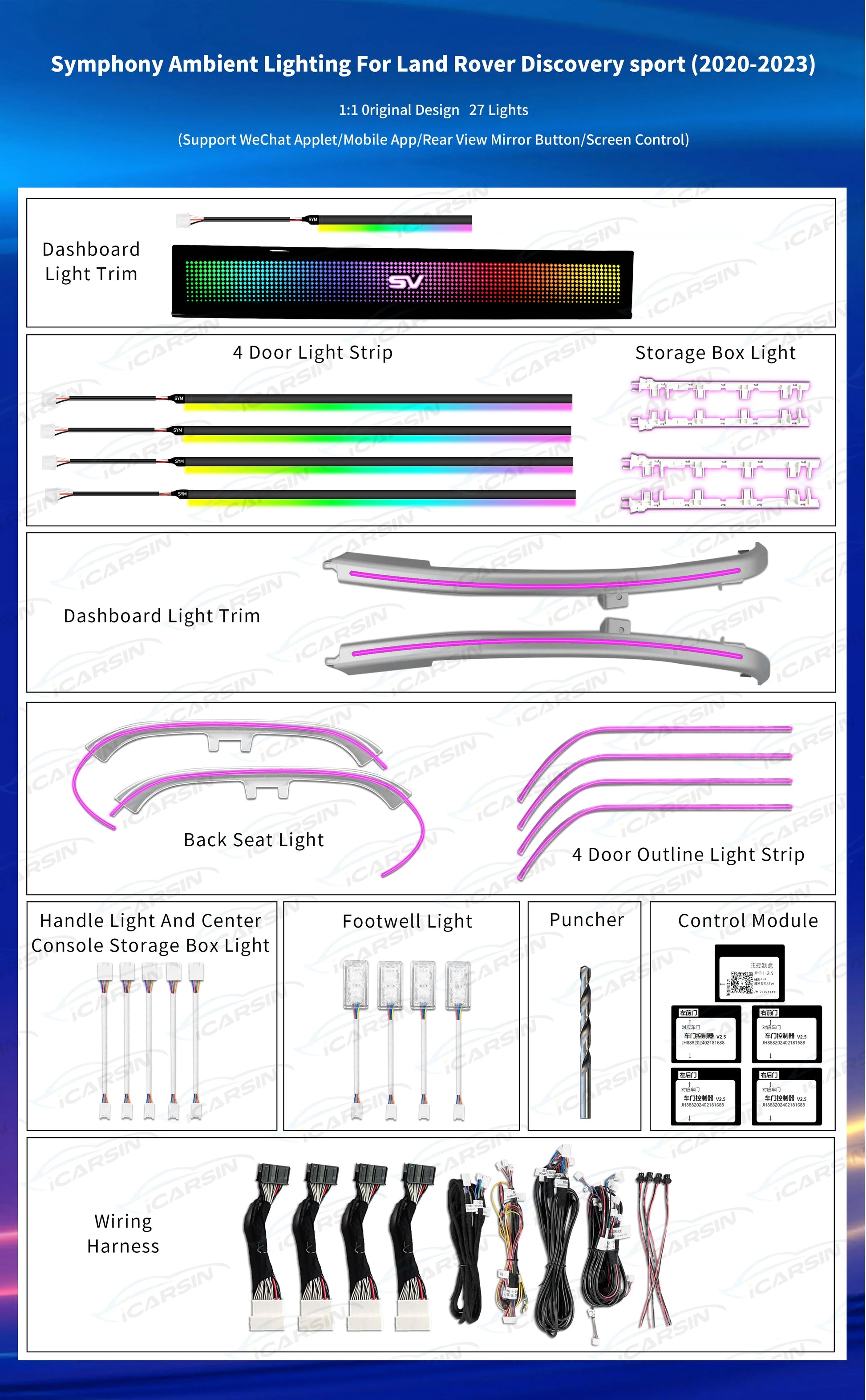Ambient Lighting for Land Rover Discovery Sport 2020-2023