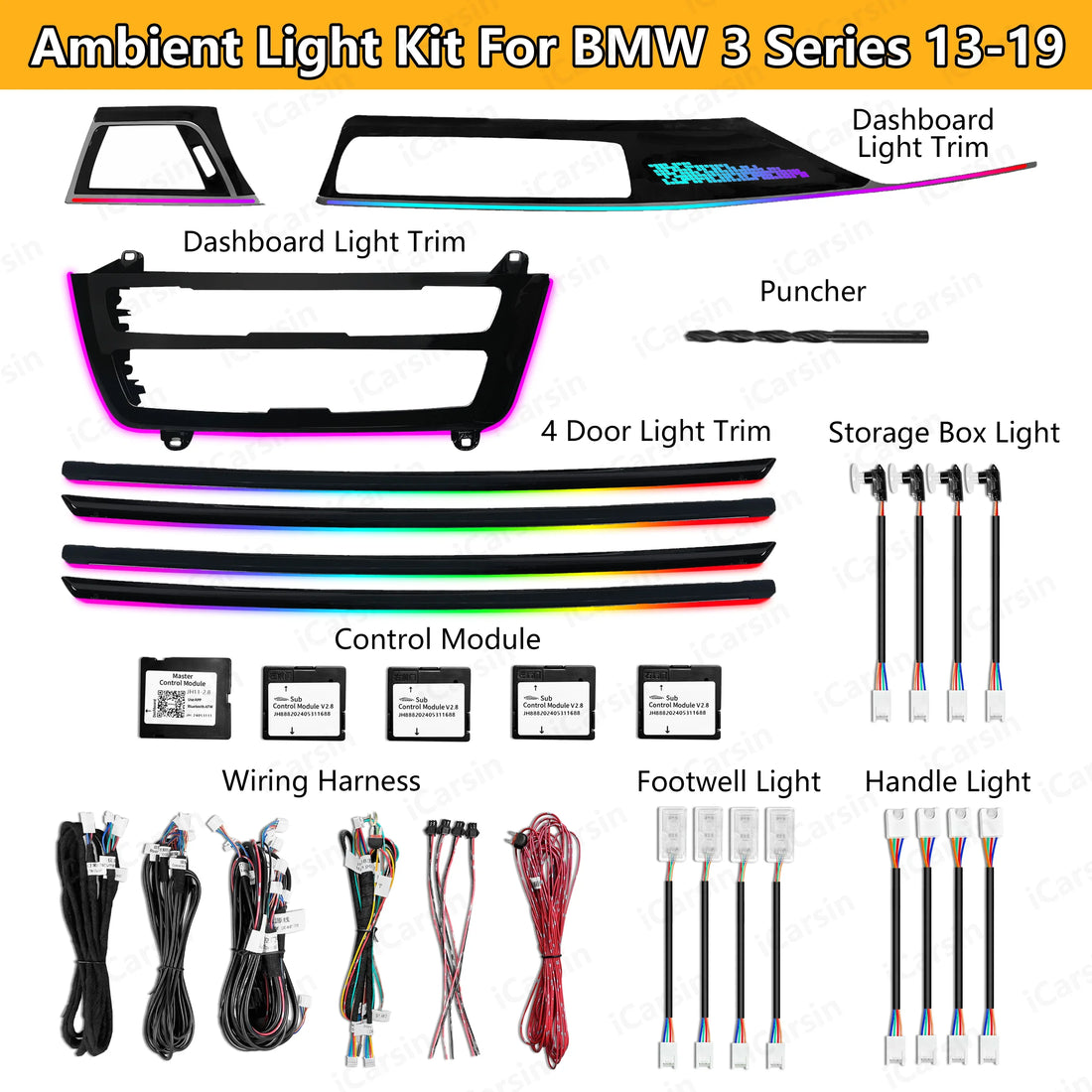 F30 Light for BMW 3 Series 2013-2019 Dashboard Door Lighting Upgrade Accessories