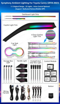 Led Car Interior Ambient Lighting for Toyota Camry 2018-2023