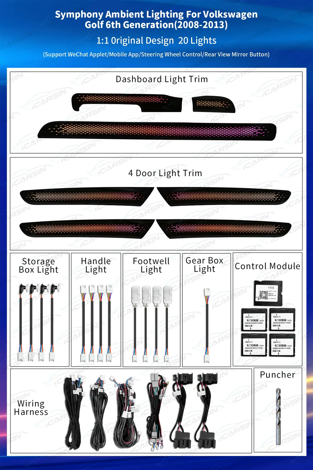 Ambient Light Decoration for VW Golf 6 2008-2013