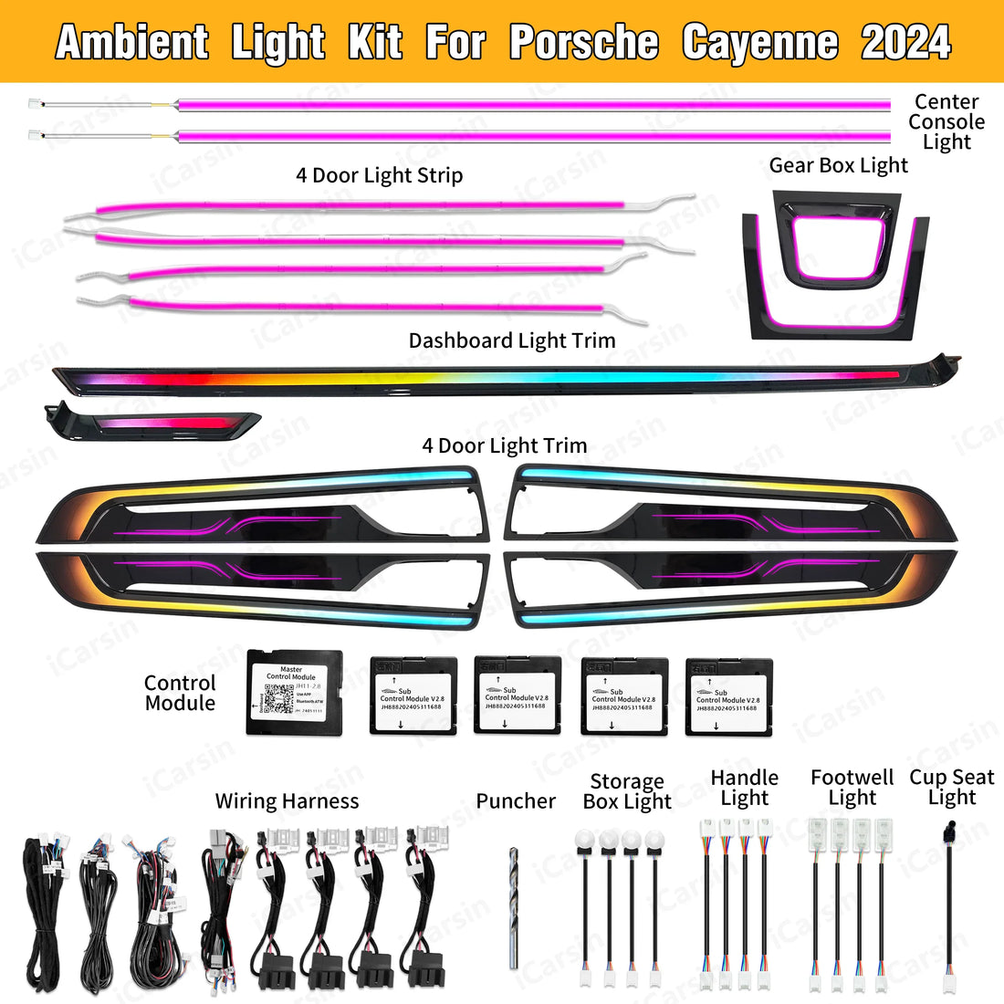 Icarsin Dynamic Ambient Light for Porsche Cayenne 2024