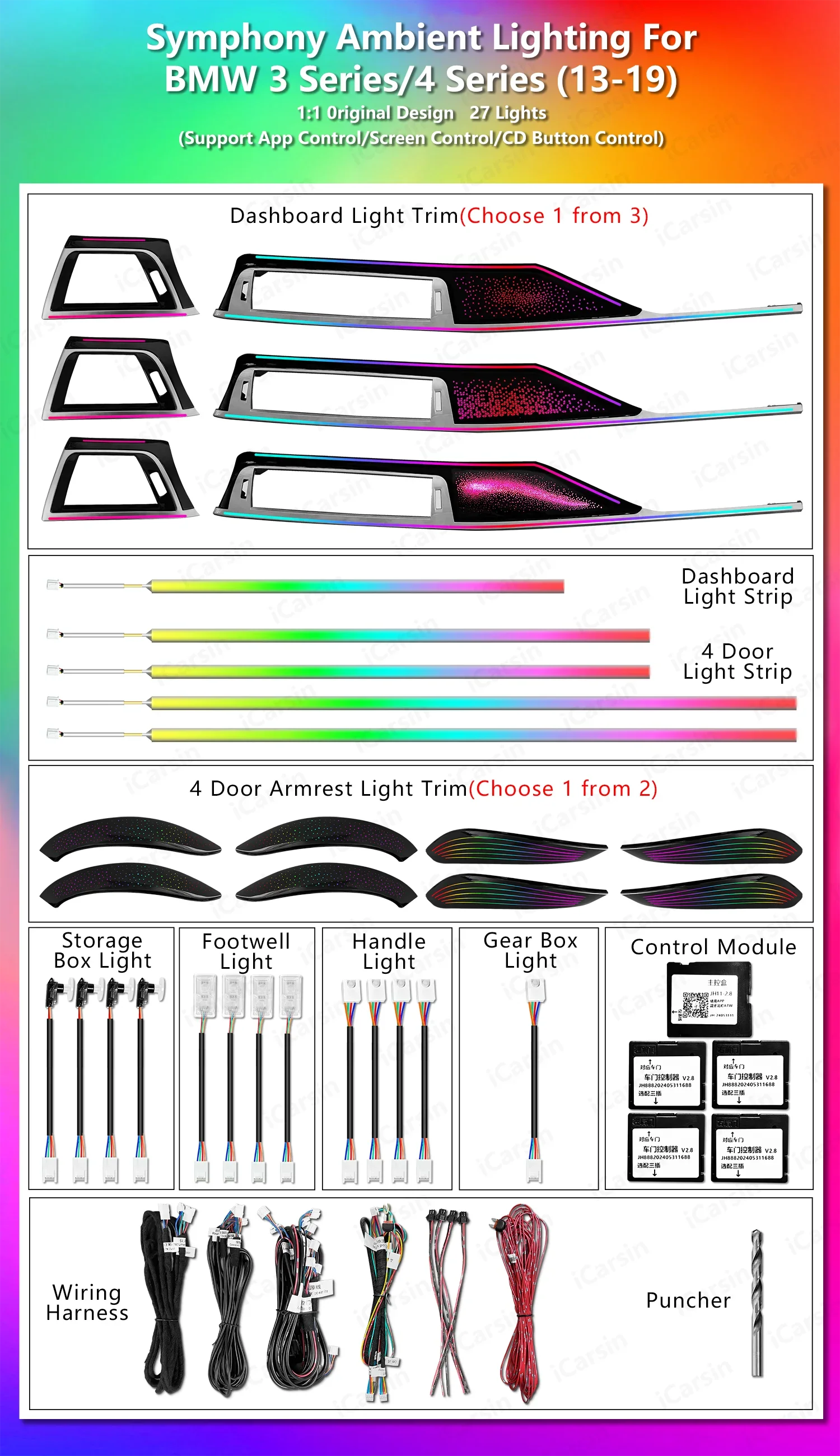 F30 F36 Ambient Light Upgrade for BMW 3/4 Series Gran Coupe