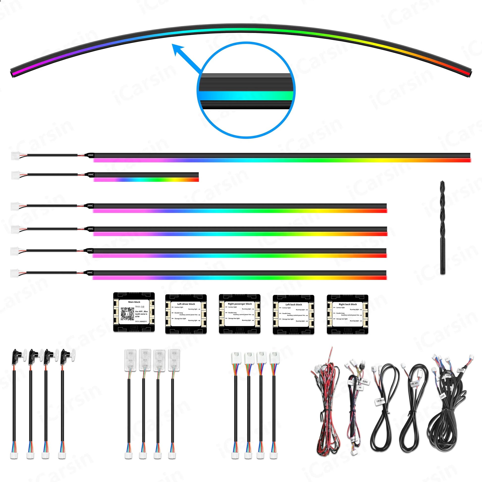 Dashboard Surrounding Ambient Light under Windscreen 150Cm Length Fit All Car Model Interior Light Accessories