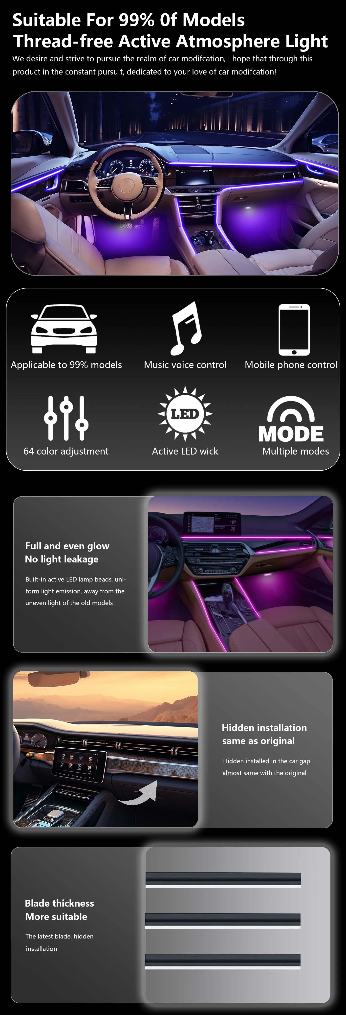 LED Ambient Lighting Universal Accessories RGB