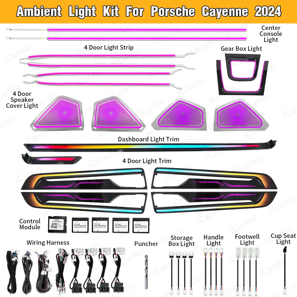 Icarsin Dynamic Ambient Light for Porsche Cayenne 2024