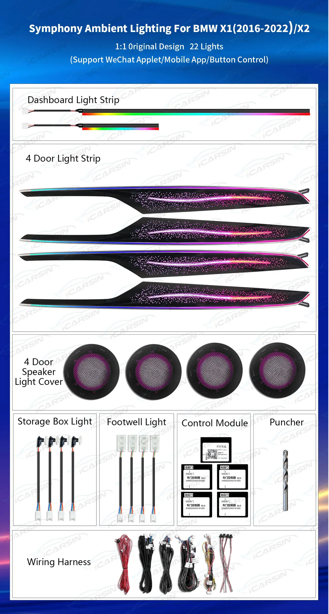 Lighting Upgrade Kit for BMW X1 X2 2016-2022 F48 F49 LED Air Vent