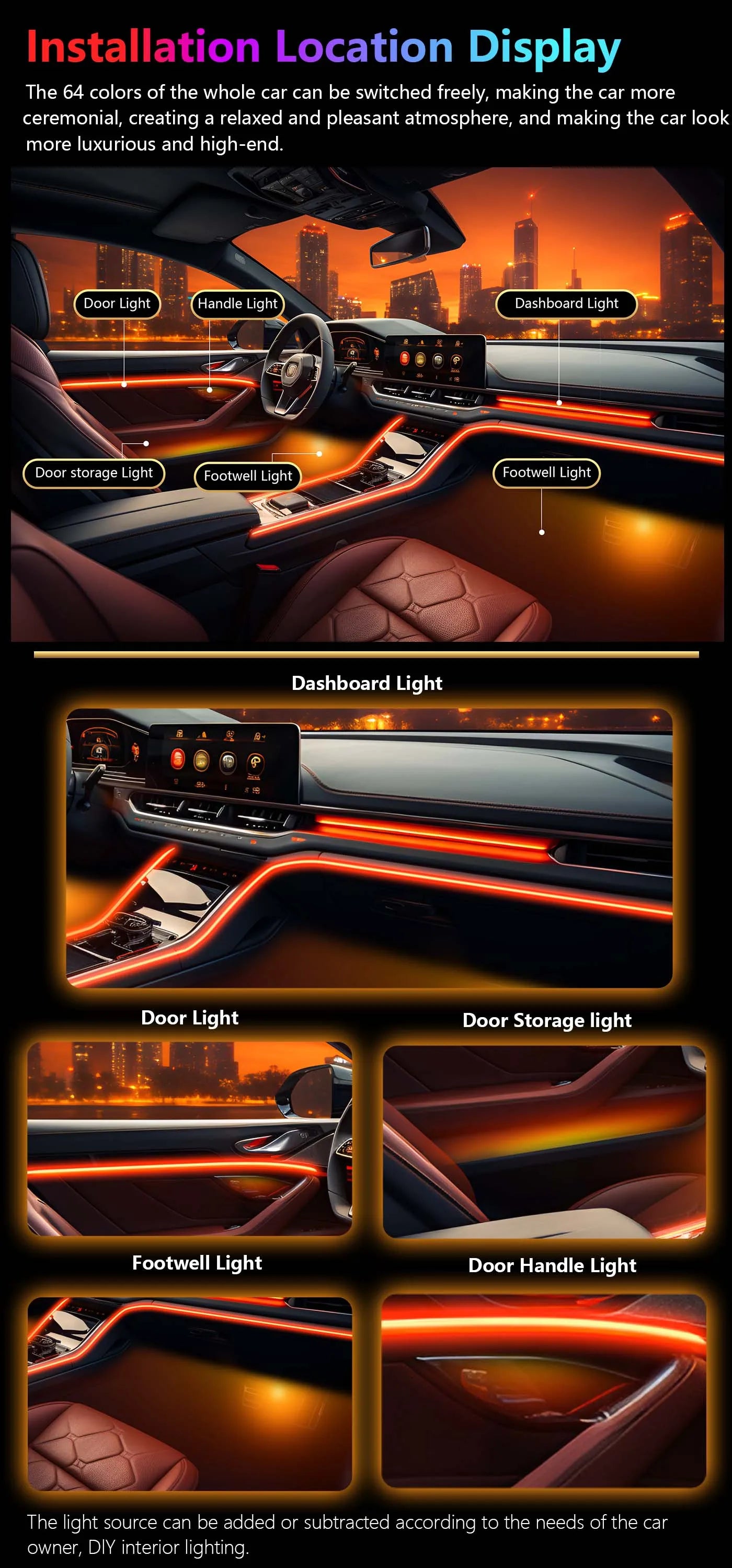 LED Ambient Lighting Universal Accessories RGB