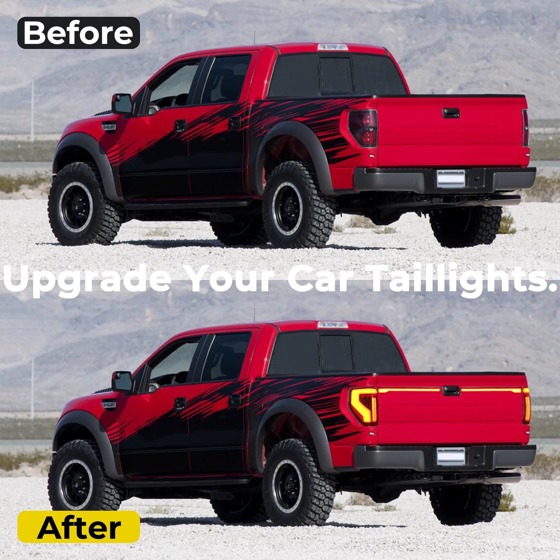 Ford F150 F-150 2009-2014 Modified Led Tail Lights Car Middle Trunk Lamp Rear Spoiler Light Lamp Taillights