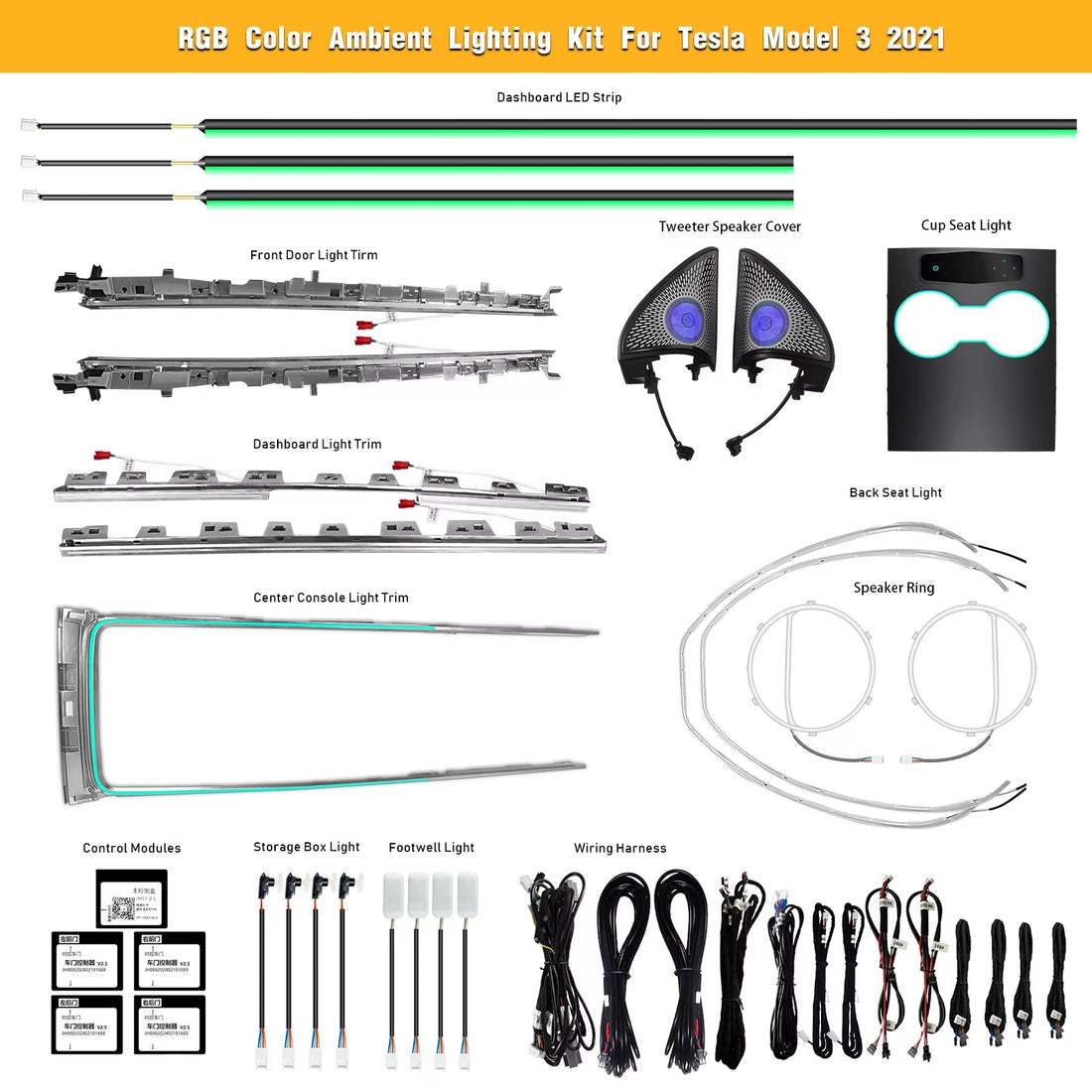 Lighting Accessories for Tesla Model Y/3 2021-2022