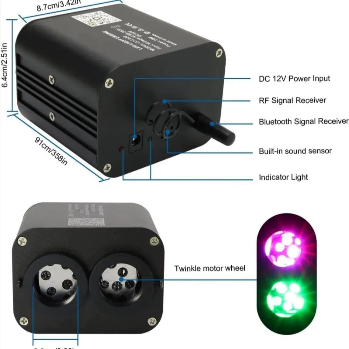 Twinkle Star Ceiling Lights Car Roof Sky Starry Ambient Light