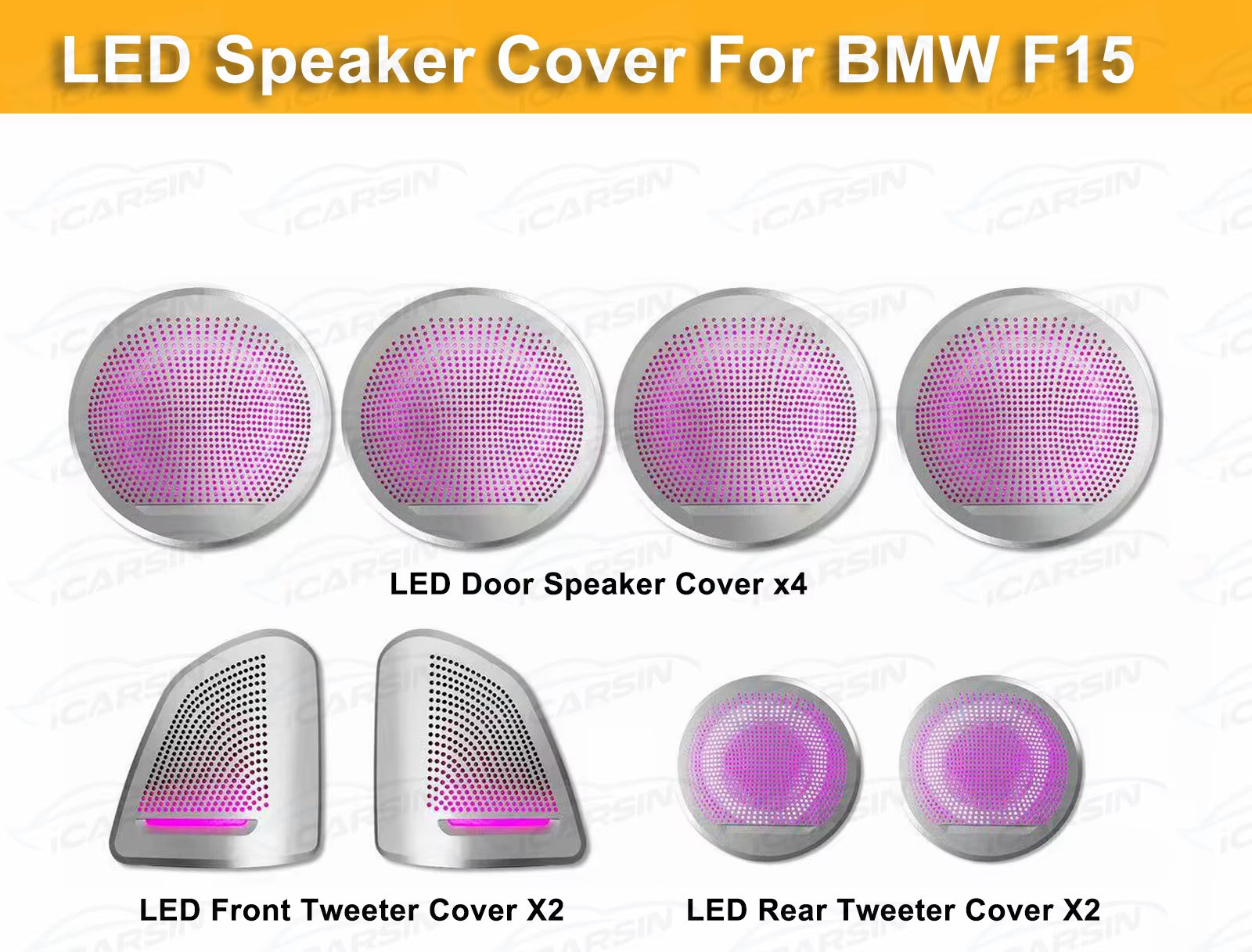 Lighting for BMW X5 X6 Interior LED Door Tweeter Speaker Cover