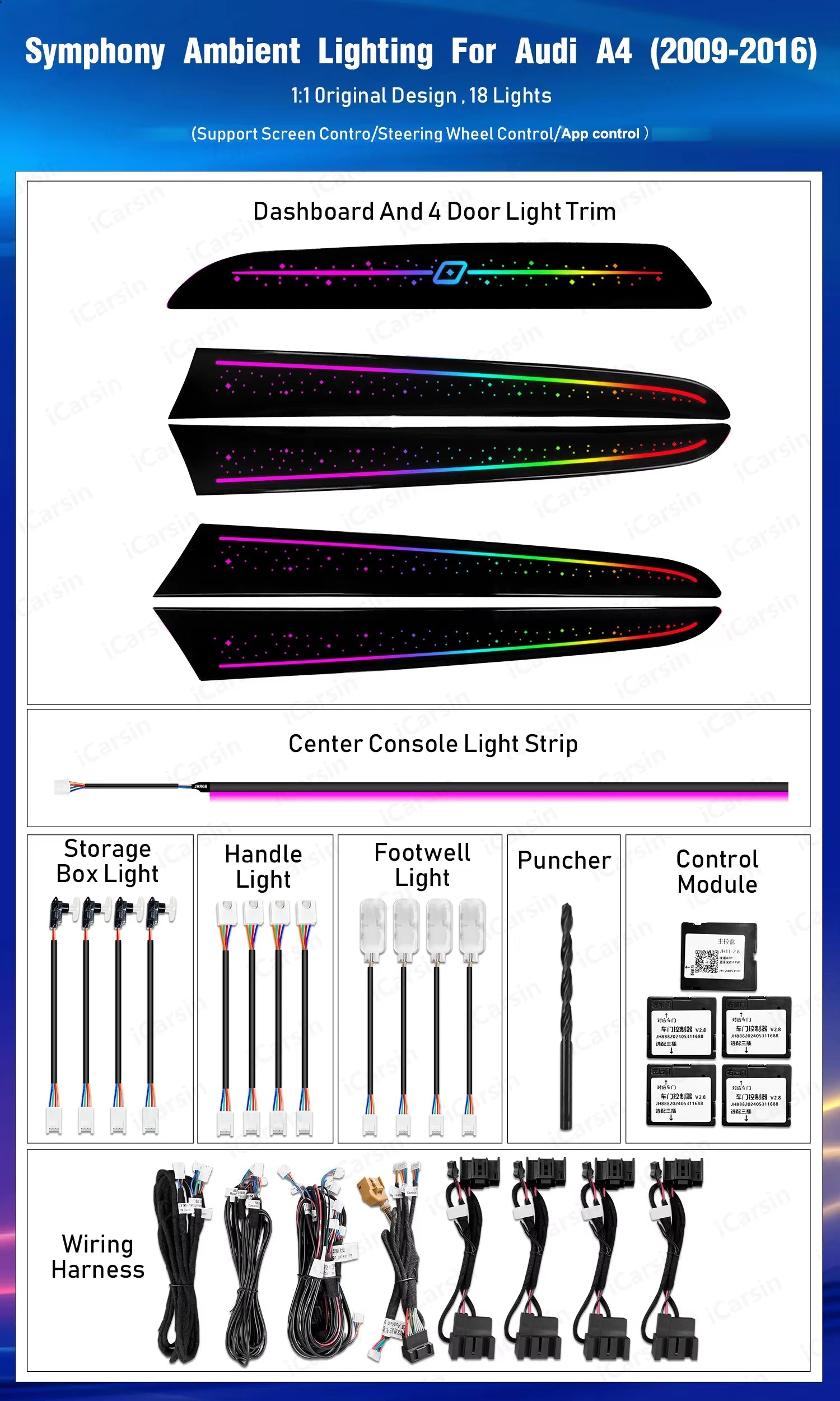 Ambient Light for Audi A4 B8 2009 - 2016