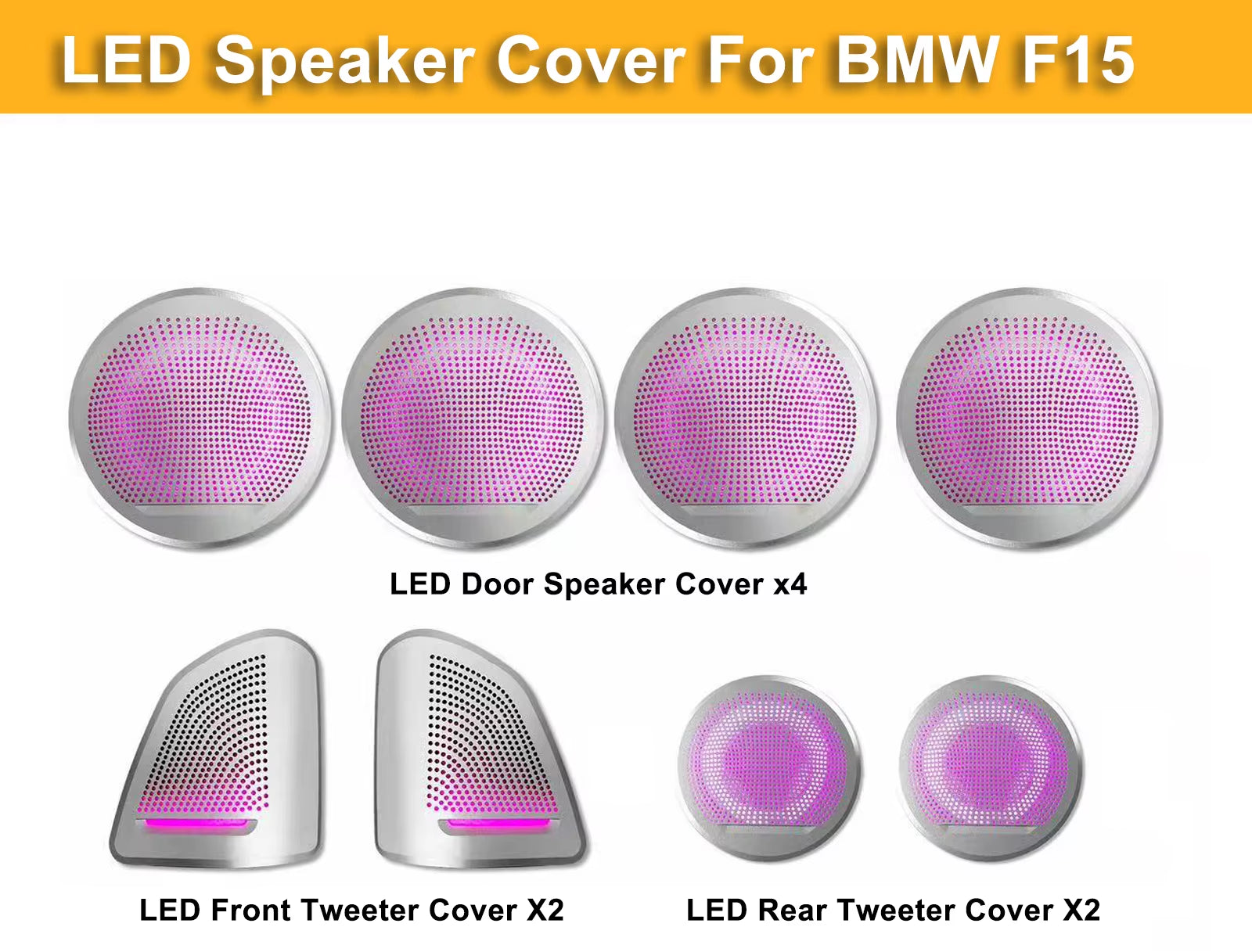 Lighting for BMW X5 X6 Interior LED Door Tweeter Speaker Cover